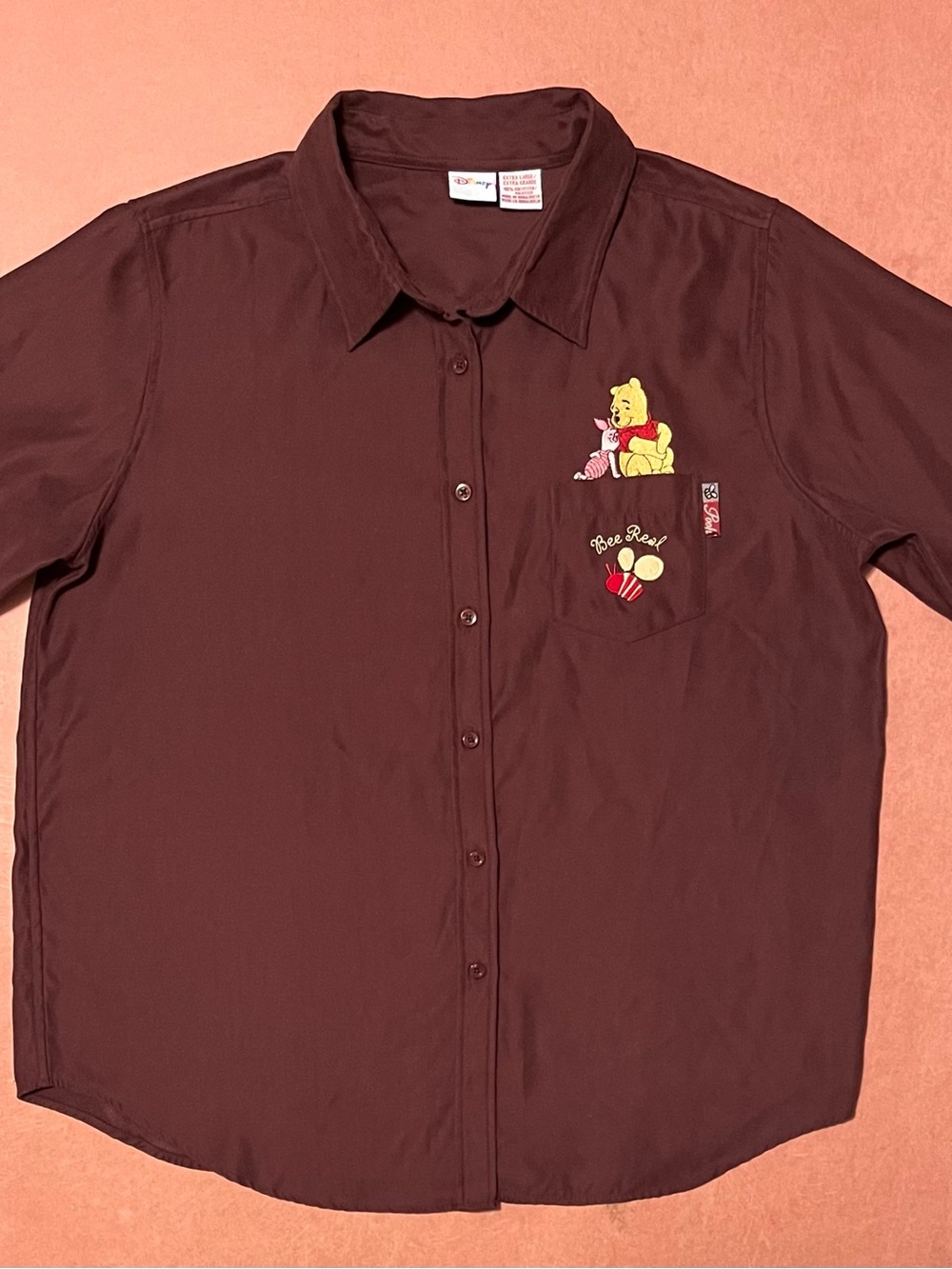 Disney Winnie the Pooh Piglet Bee Real Embroidered Shirt XL - Picture 2 of 5